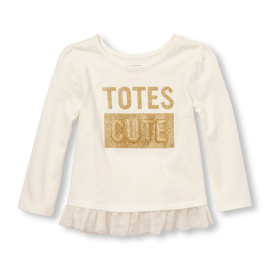 浮凸CUTE荷葉網紗長袖